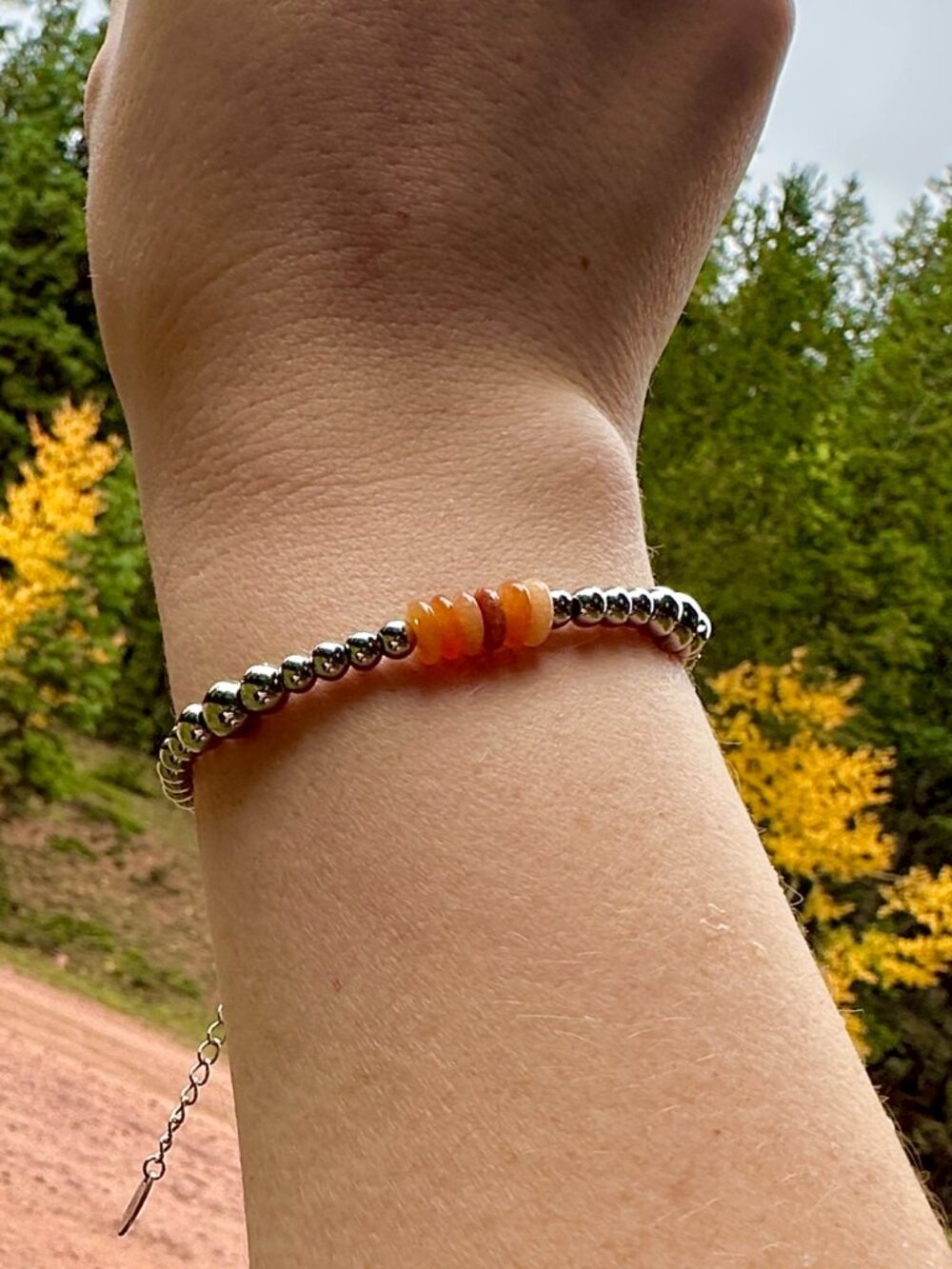 Handmade Agate Trails Stainless Steel Western Pearl Bracelet